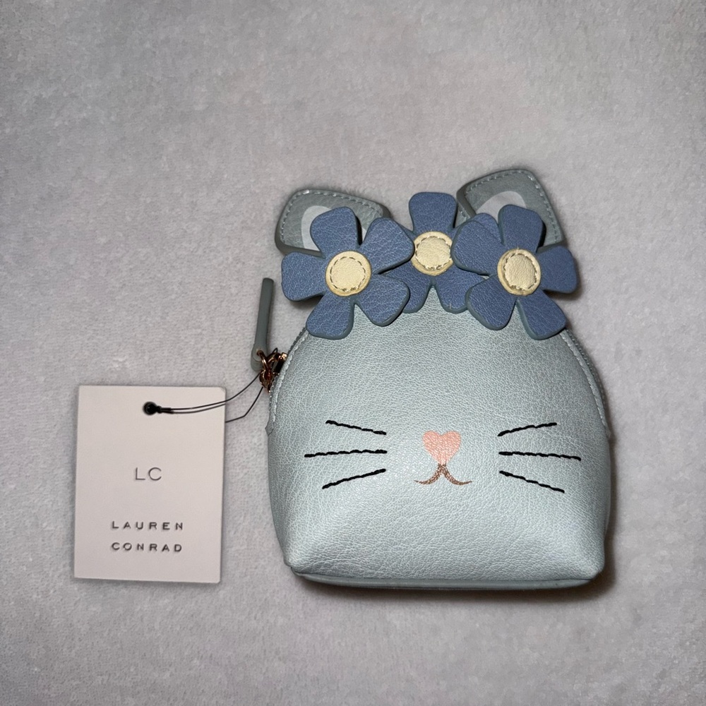 Lauren Conrad Bunny Coin Purse with Floral Accents